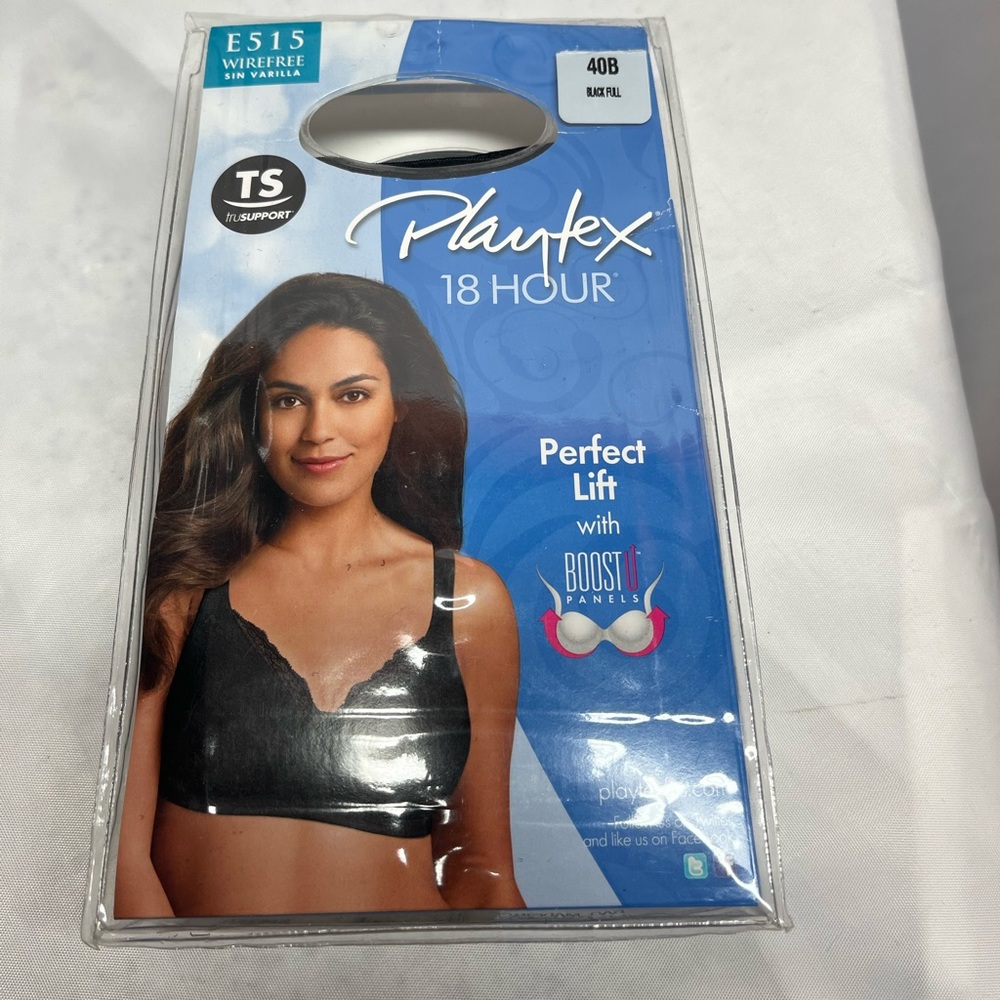 Nwt Playtex 18 hour bra 40B black E515 wirefree